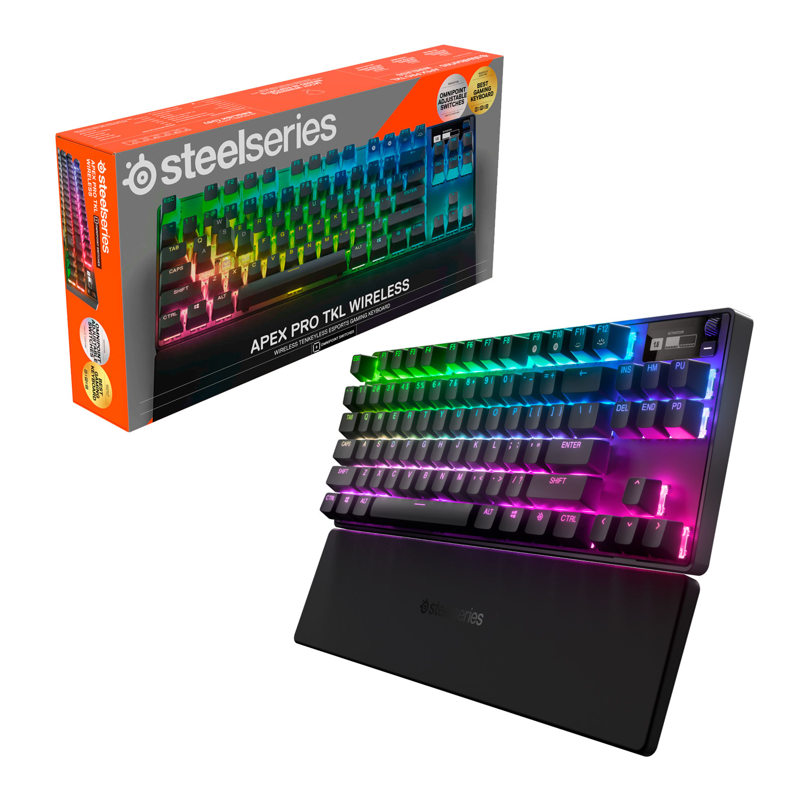 SteelSeries Apex Pro TKL Wireless HyperMagnetic Gaming Keyboard — World's  Fastest Keyboard — Esports Tenkeyless — OLED Screen — Adjustable Actuation  —