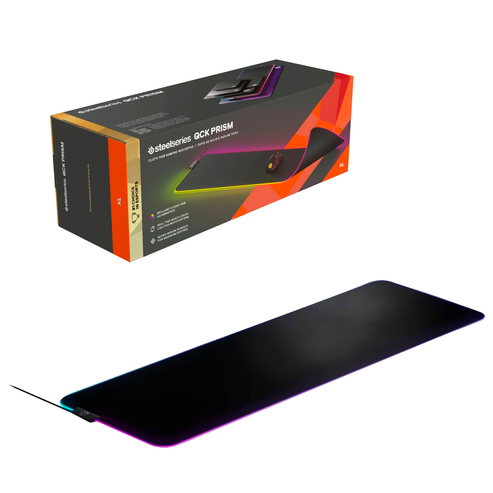 SteelSeries QCK Prism Gaming Mouse Pad, XL